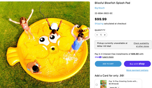 Blissful blowfish splash pad - blowfish,